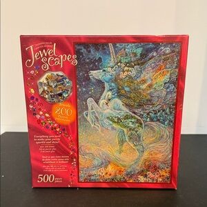 Josephine Wall Jewel Scapes Soul of A Unicorn 500 Pieces w/ 200 jewels rare NEW